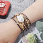 Fesciory Leather Wrap Bracelets for Women, Boho Leopard Multi-Layer Crystal Beads Cuff Bracelet Jewelry - Image 2